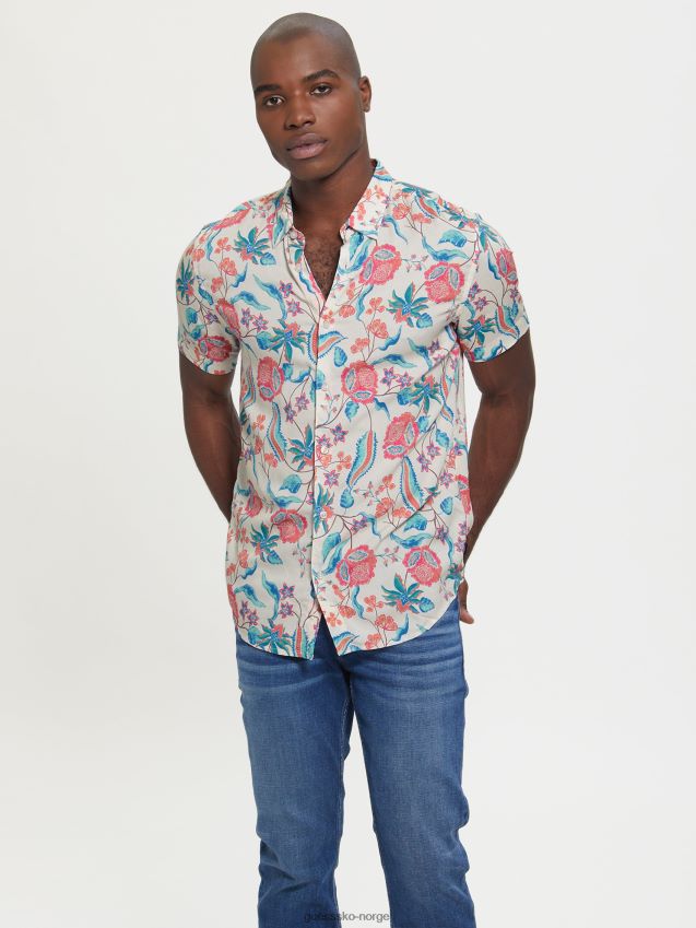 Guess floral eiendom øko floral skjorte floral eiendom menn F0LJ8010670