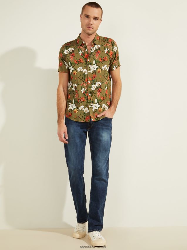 Guess floral fantasi all-over skjorte med blomstertrykk blomsterfantasi menn F0LJ801519