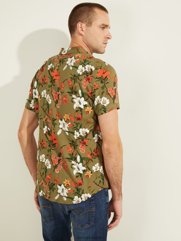Guess floral fantasi all-over skjorte med blomstertrykk blomsterfantasi menn F0LJ801519