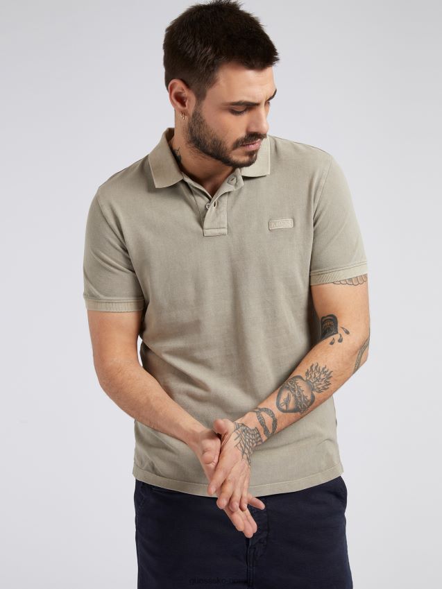 Guess front logo polo grå grå menn F0LJ801425
