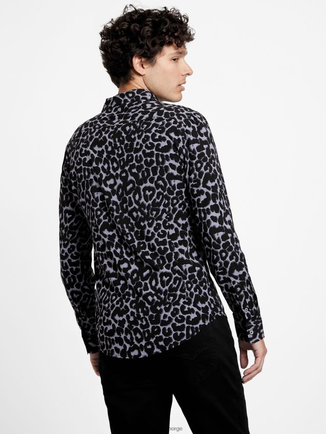 Guess grå magnet rocki skjorte med dyreprint grå magnet menn F0LJ807980