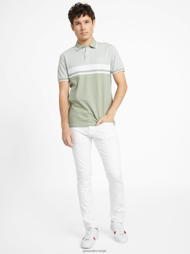 Guess grønn balsam multi eco kai fargeblokk polo grønn balsam multi menn F0LJ808591