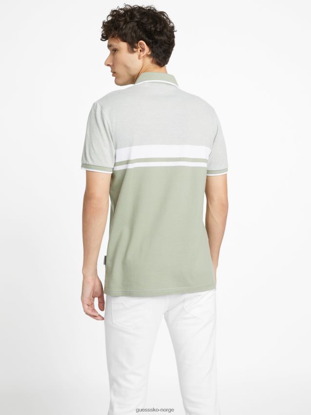 Guess grønn balsam multi eco kai fargeblokk polo grønn balsam multi menn F0LJ808591
