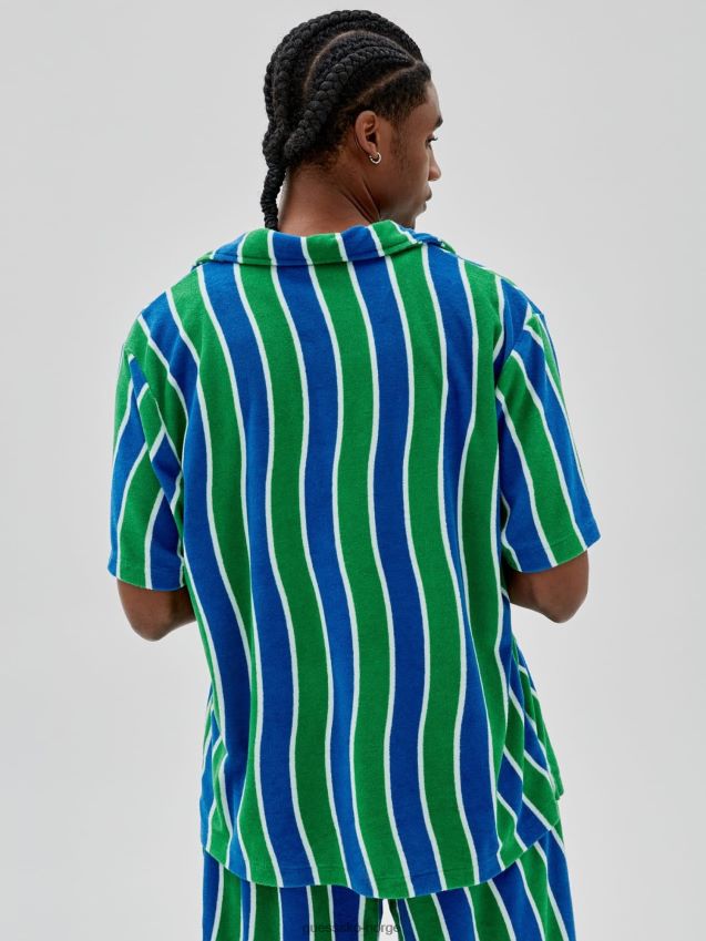 Guess grønn flerstripet skjorte grønn multi menn F0LJ80152