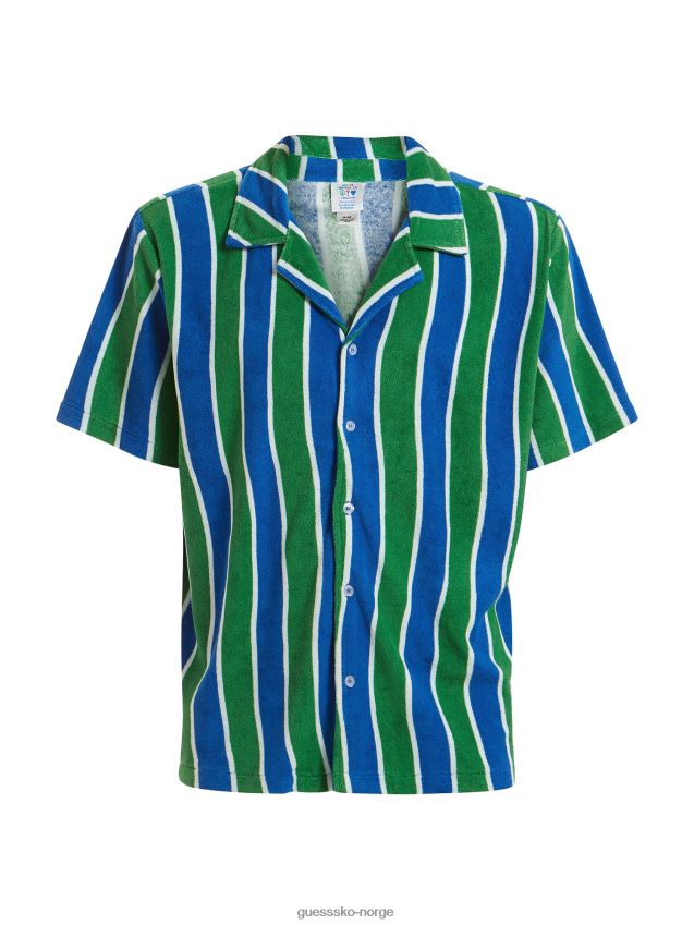 Guess grønn flerstripet skjorte grønn multi menn F0LJ80152