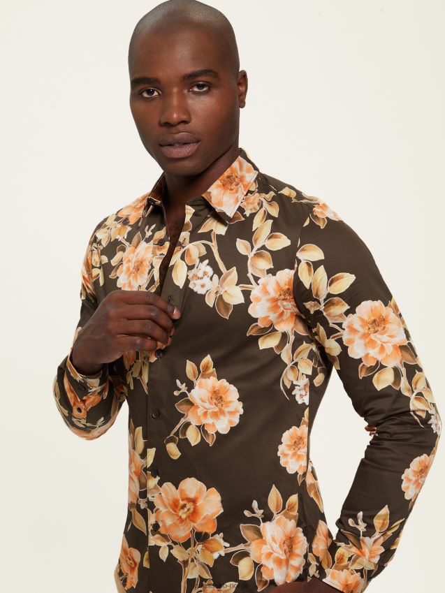 Guess grassland blomstertrykk grassland floral skjorte gressletter blomstertrykk menn F0LJ8010633