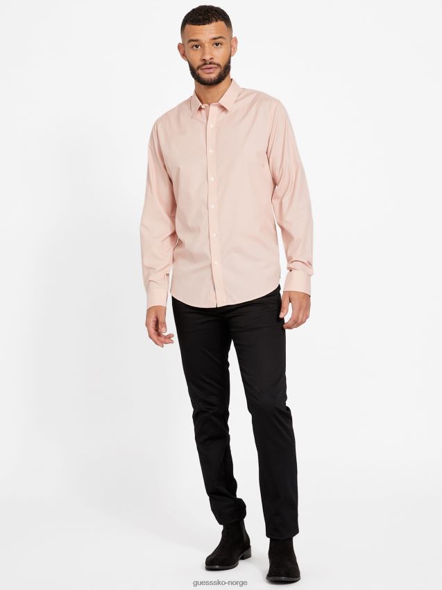 Guess greyjoy teksturert skjorte vapor rose damp steg menn F0LJ808577