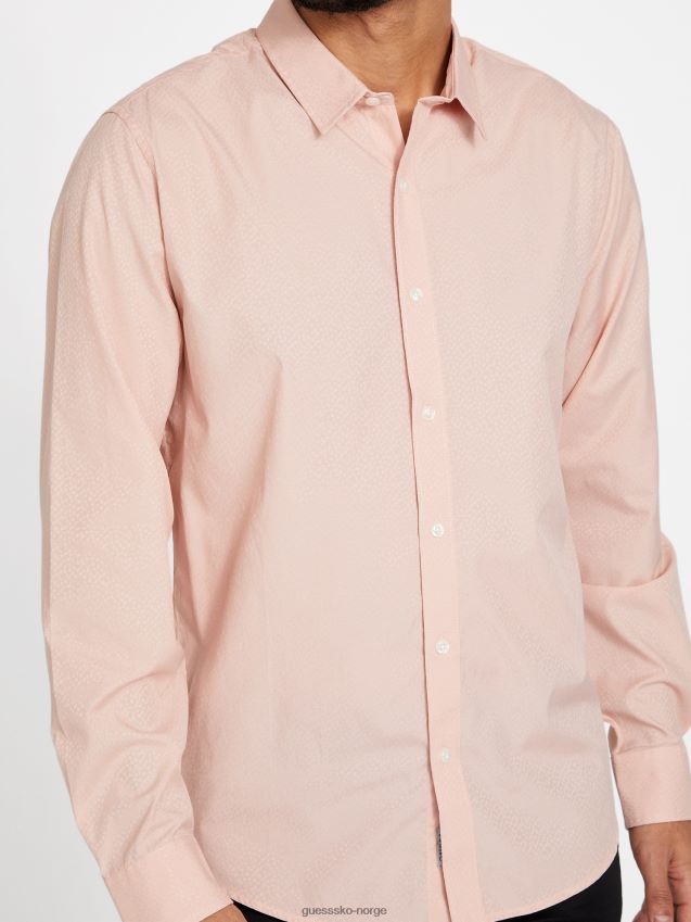 Guess greyjoy teksturert skjorte vapor rose damp steg menn F0LJ808577