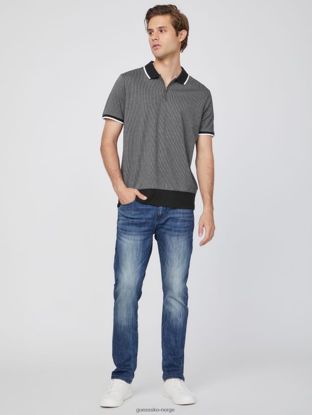 Guess hounds quarter-zip johnny polo jet black multi jet black multi menn F0LJ808397