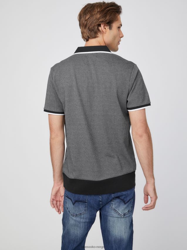 Guess hounds quarter-zip johnny polo jet black multi jet black multi menn F0LJ808397