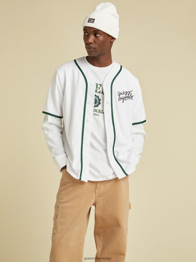 Guess hvit skjorte med logo foran hvit menn F0LJ801096