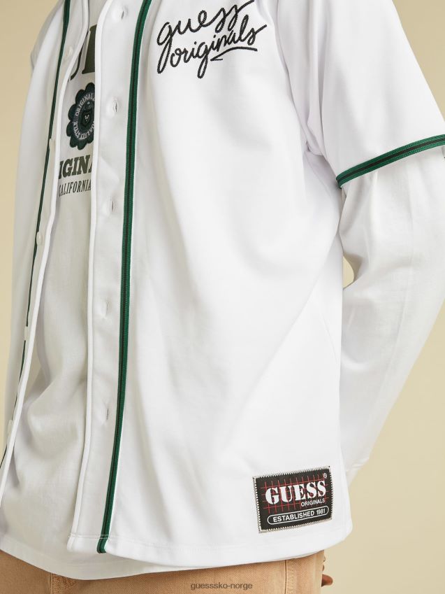 Guess hvit skjorte med logo foran hvit menn F0LJ801096