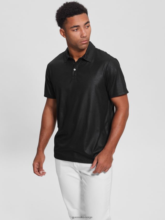 Guess jet black mason shine polo kulsvart menn F0LJ8010768