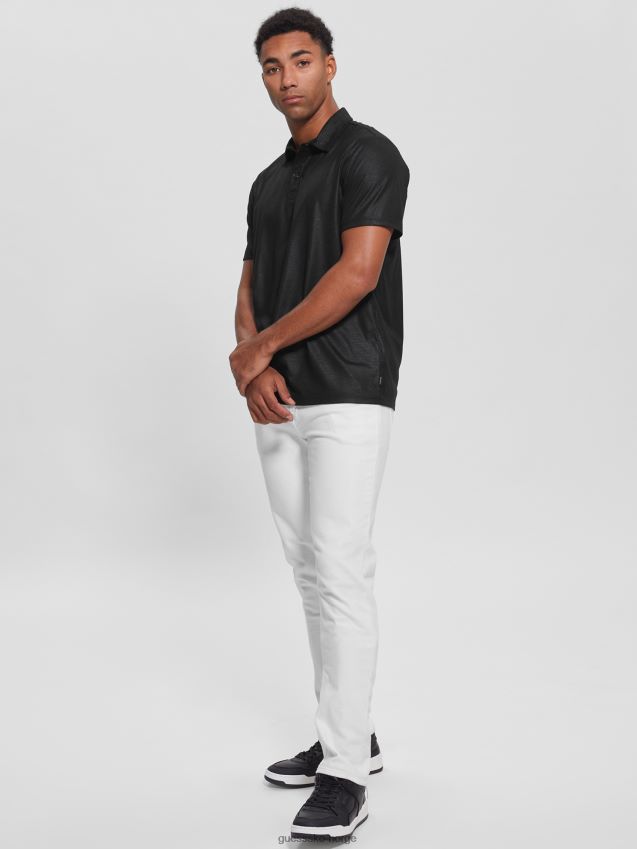 Guess jet black mason shine polo kulsvart menn F0LJ8010768