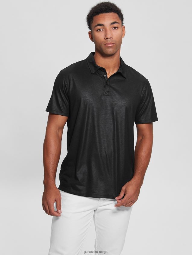 Guess jet black mason shine polo kulsvart menn F0LJ8010768