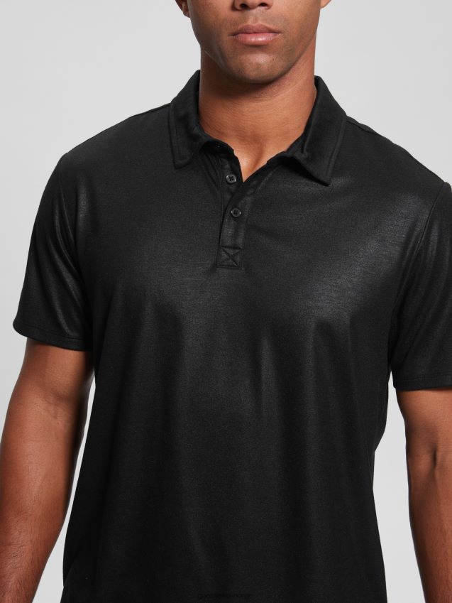 Guess jet black mason shine polo kulsvart menn F0LJ8010768
