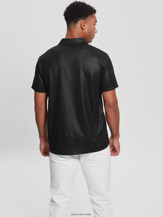 Guess jet black mason shine polo kulsvart menn F0LJ8010768