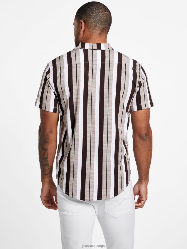 Guess kastanjepai naria stripe skjorte kastanjepai menn F0LJ808548