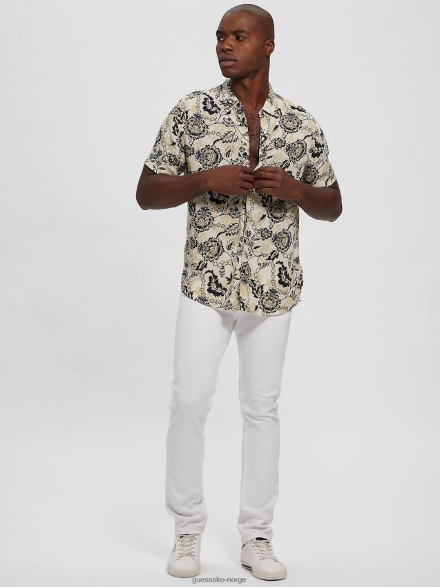 Guess øko rayon låst hageskjorte låst hage låst hage menn F0LJ8010587