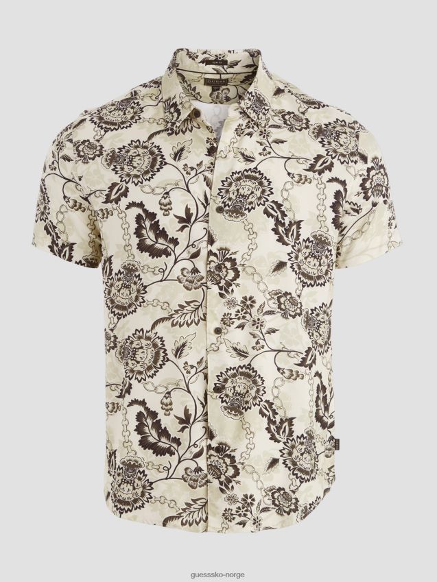 Guess øko rayon låst hageskjorte låst hage låst hage menn F0LJ8010587