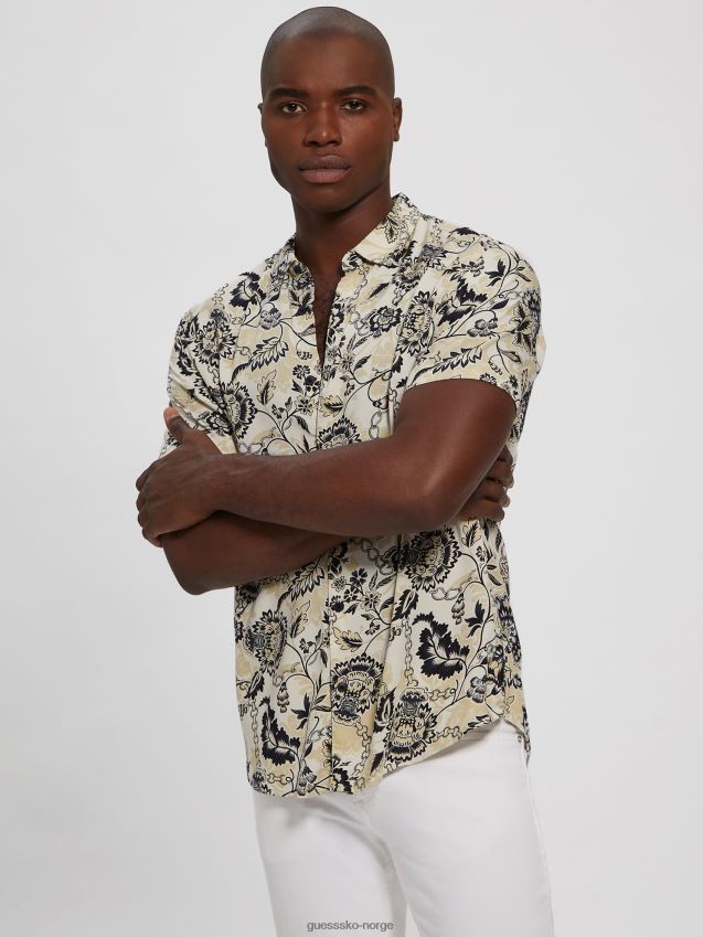 Guess øko rayon låst hageskjorte låst hage låst hage menn F0LJ8010587