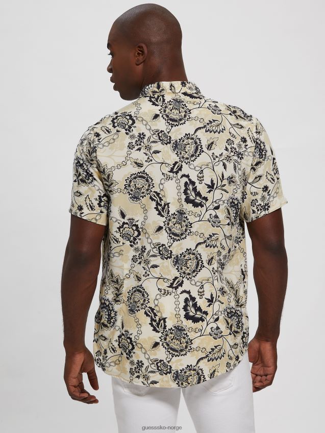 Guess øko rayon låst hageskjorte låst hage låst hage menn F0LJ8010587