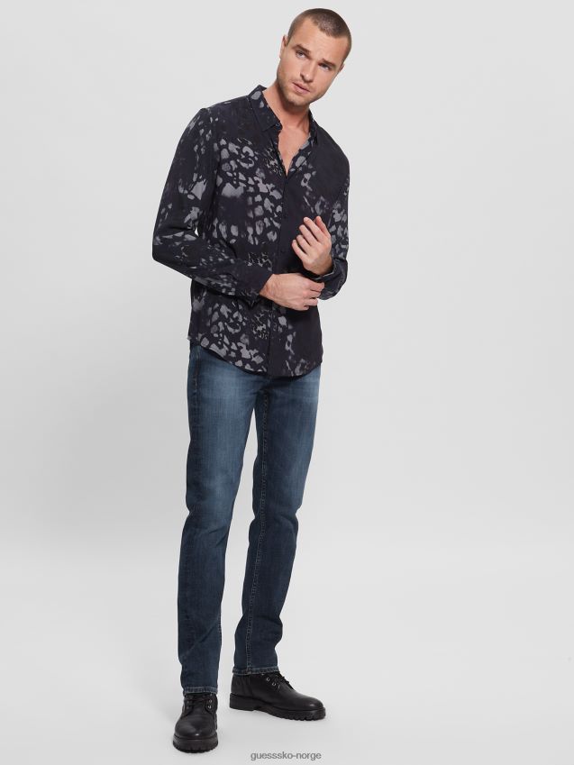 Guess øko rayon midnatt dyreskjorte midnatt dyr midnattsdyr menn F0LJ8010378