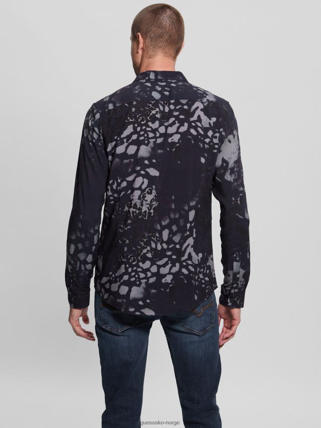 Guess øko rayon midnatt dyreskjorte midnatt dyr midnattsdyr menn F0LJ8010378