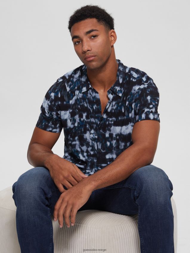 Guess øko rayon tie-dye ikat skjorte ikat tie dye ikat slipsfarge menn F0LJ8010671