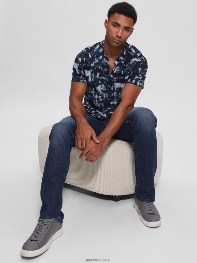 Guess øko rayon tie-dye ikat skjorte ikat tie dye ikat slipsfarge menn F0LJ8010671