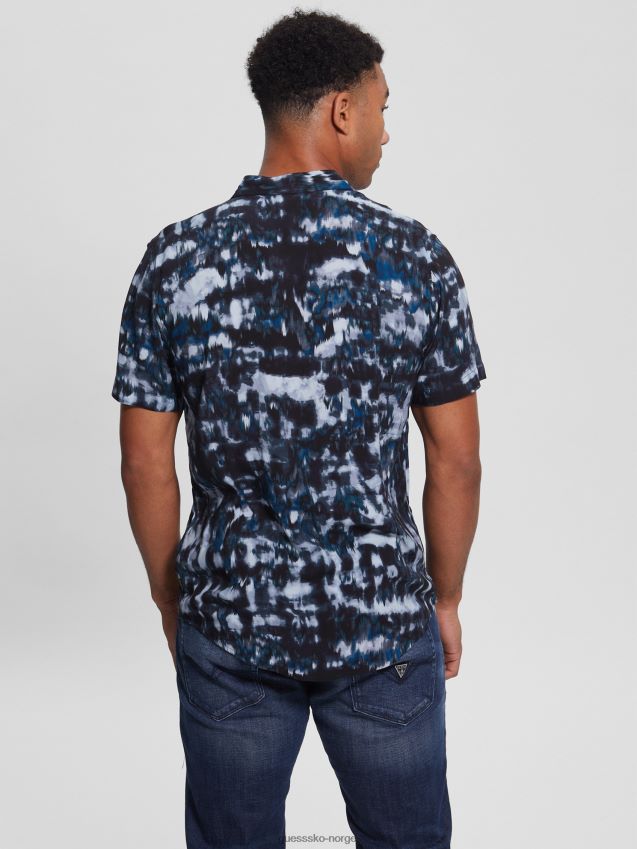 Guess øko rayon tie-dye ikat skjorte ikat tie dye ikat slipsfarge menn F0LJ8010671