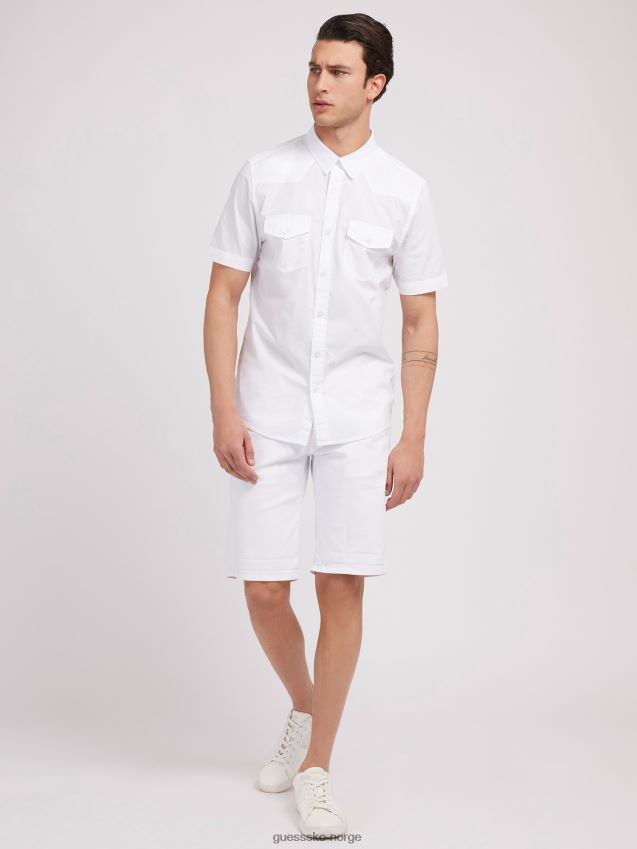 Guess kortermet skjorte hvit hvit menn F0LJ80482