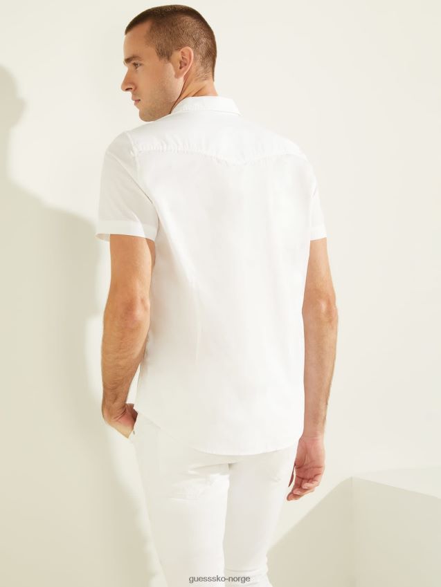 Guess kortermet skjorte hvit hvit menn F0LJ80482