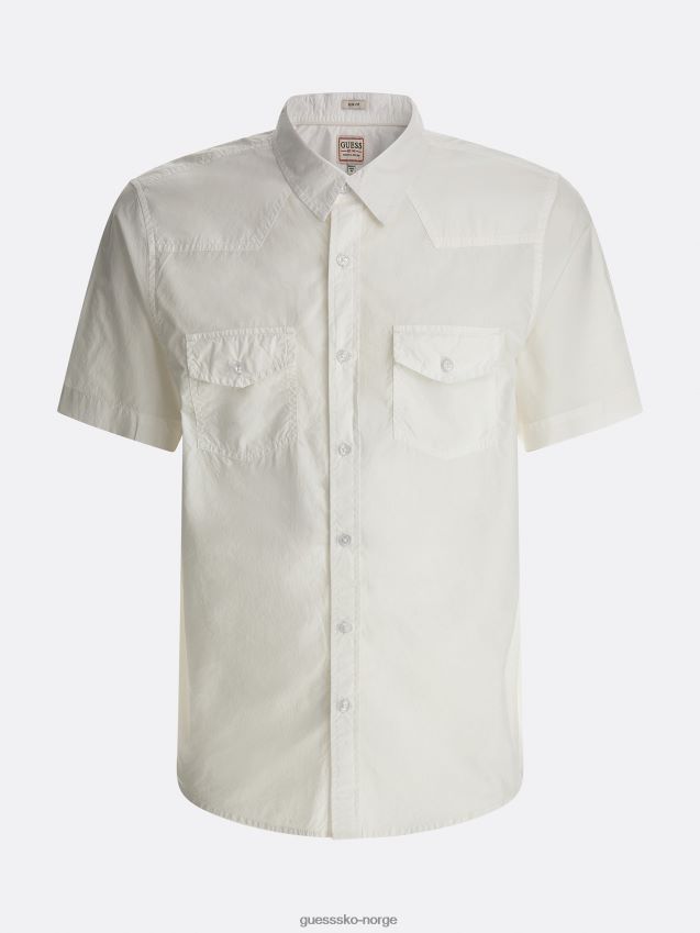 Guess kortermet skjorte hvit hvit menn F0LJ80482