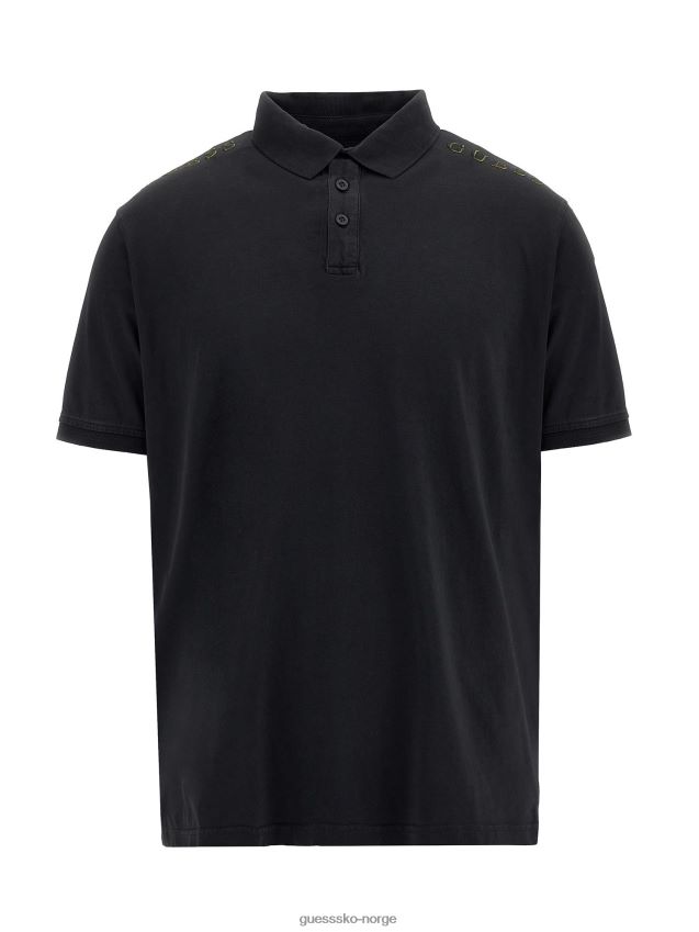 Guess logo patch poloskjorte svart svart menn F0LJ80922