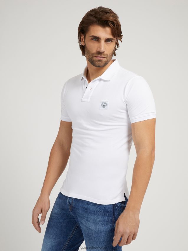 Guess logo poloskjorte hvit hvit menn F0LJ80118