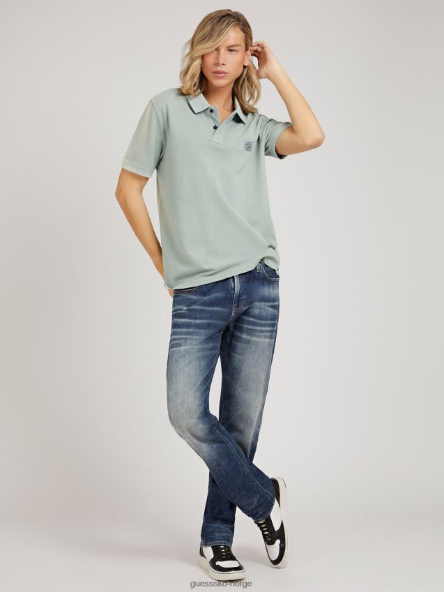 Guess logo poloskjorte lysegrønn lysegrønn menn F0LJ80612