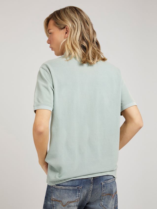 Guess logo poloskjorte lysegrønn lysegrønn menn F0LJ80612