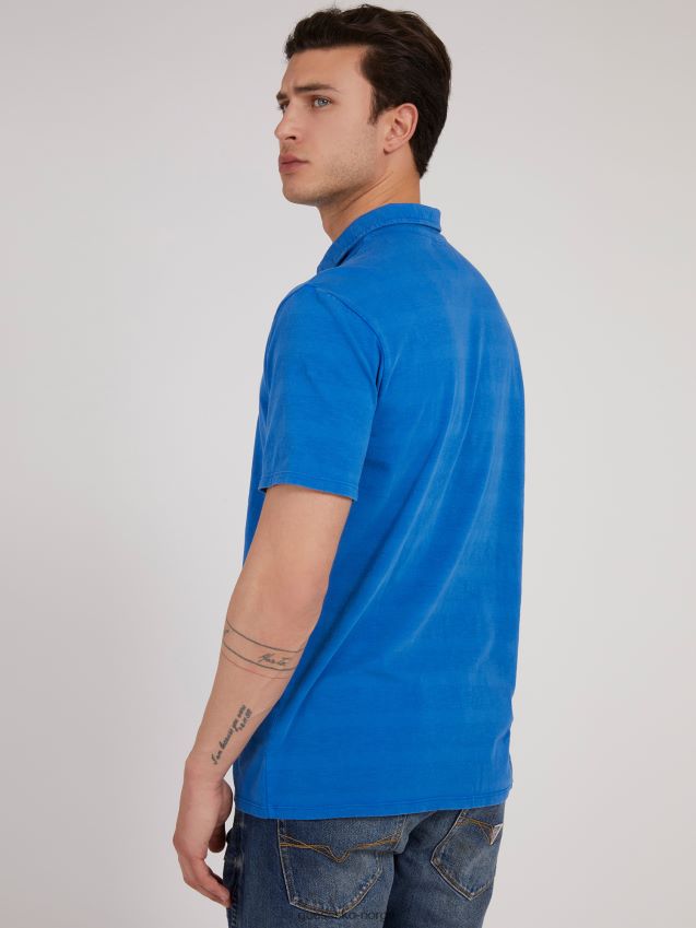 Guess logo trekant poloskjorte blå blå menn F0LJ801160