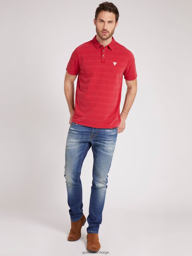 Guess logo trekant poloskjorte rød multi rød multi menn F0LJ801109
