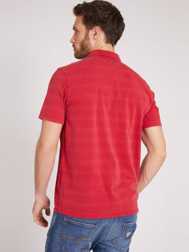 Guess logo trekant poloskjorte rød multi rød multi menn F0LJ801109
