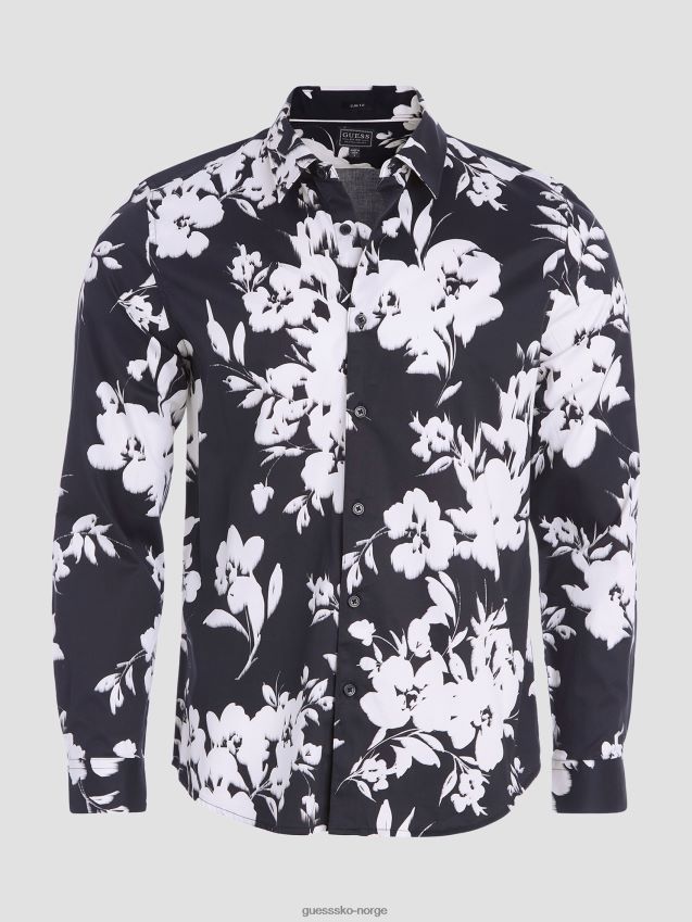 Guess luksus blomsterskjorte blomster ikat floral ikat menn F0LJ8010506