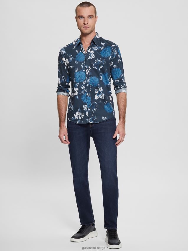 Guess luksus camelia cascade skjorte camelia cascade blå camelia kaskade blå menn F0LJ8010545