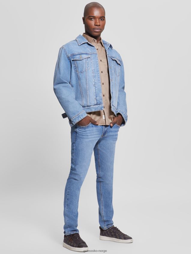 Guess luksus stretch skjorte champagne champagne menn F0LJ8010510