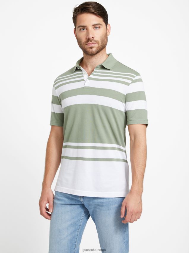 Guess lys smaragd multi willie stripete polo lys smaragd multi menn F0LJ808605