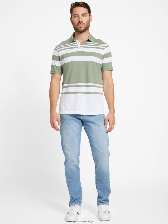 Guess lys smaragd multi willie stripete polo lys smaragd multi menn F0LJ808605