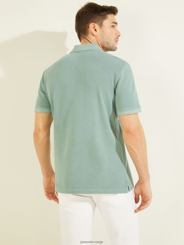 Guess mørk jade vasket polo mørk jade menn F0LJ8010457