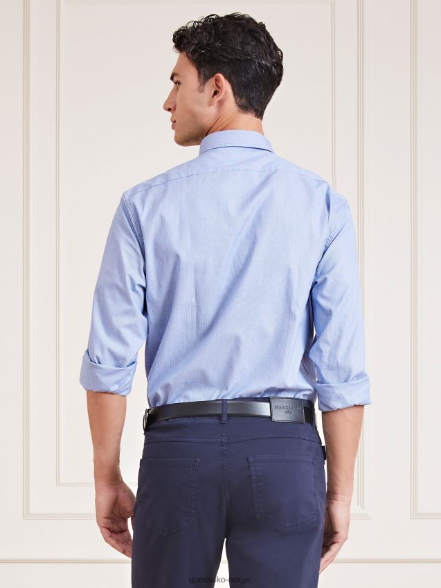 Guess marciano pied de poule skjorte blå multi blå multi menn F0LJ80553