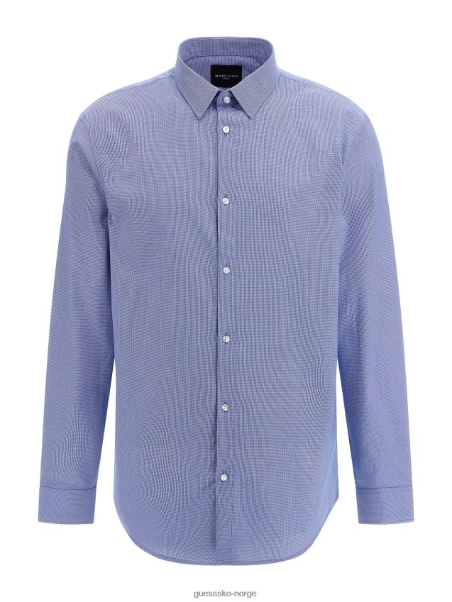Guess marciano pied de poule skjorte blå multi blå multi menn F0LJ80553