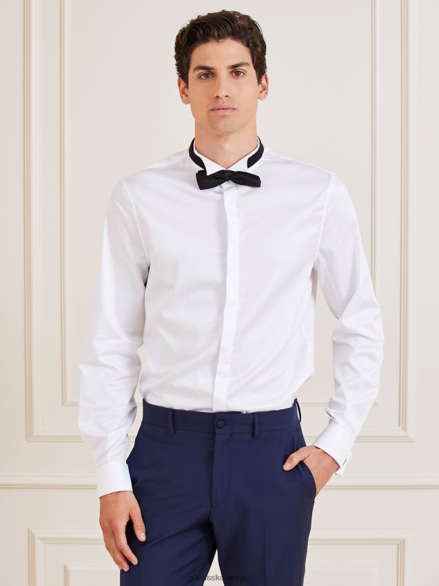 Guess marciano stretch bomullsskjorte hvit hvit menn F0LJ801544